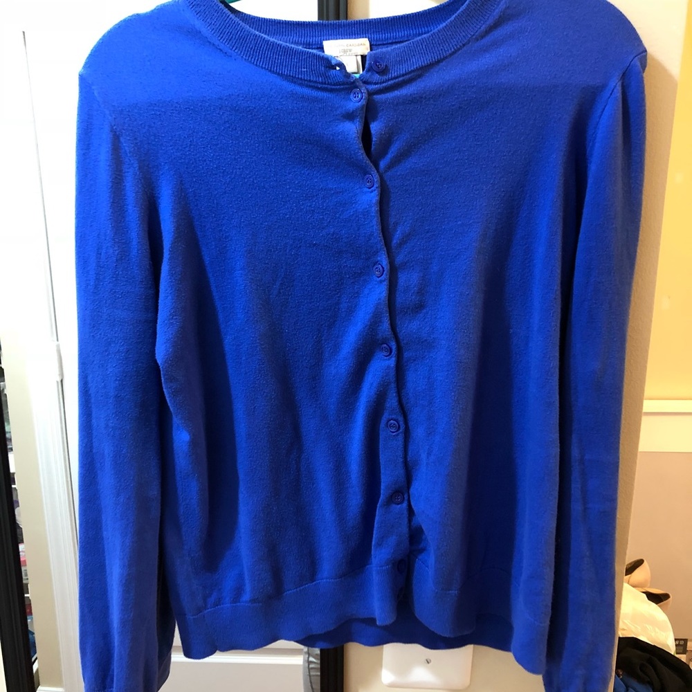 Blue cardigan and sweater